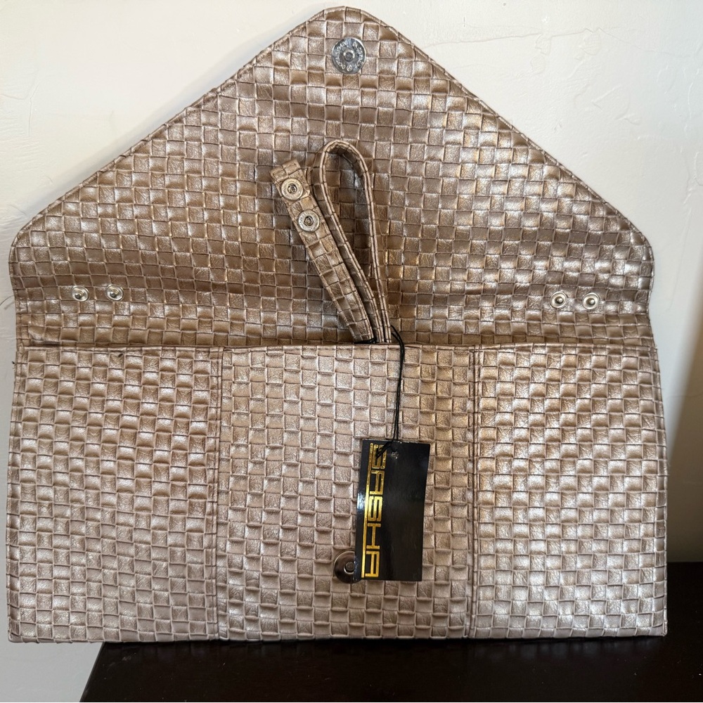 Sasha New York Bronze Envelope Bag Purse‎ Clutch Crossbody New With Tags 7x15”